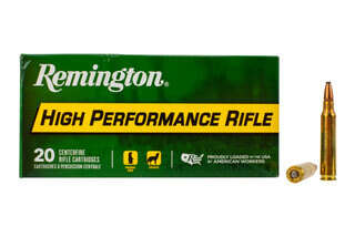 Remington High Performance 223 ammunition features a 55 grain pointed soft point bullet